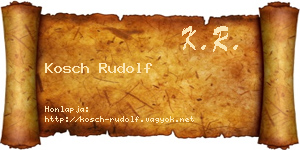 Kosch Rudolf névjegykártya