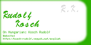 rudolf kosch business card